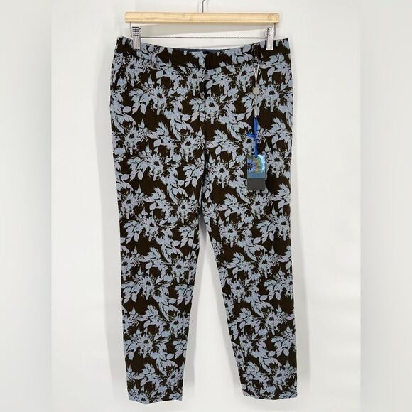 le's Pants - NWT le’s Floral Metallic Trousers Giglio‎ IT 44 (USM/8)